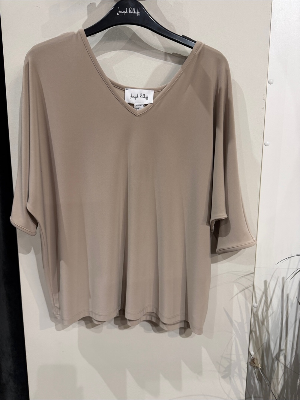 Joseph Ribkoff Neutral Taupe V-Neck Tunic Top